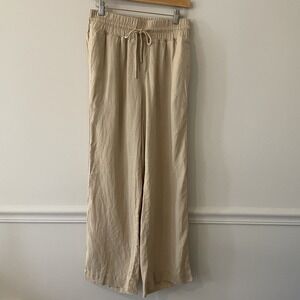 Quince 100% European Linen Wide Leg Pants Driftwood Sz S Beachy Lagenlook Resort